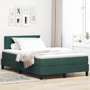 Box spring seng med hovedgærde Mørkegrøn 120 x 200 cm Fløjl