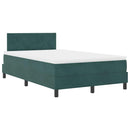 Box spring seng med hovedgærde Mørkegrøn 120 x 200 cm Fløjl