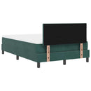 Box spring seng med hovedgærde Mørkegrøn 120 x 200 cm Fløjl