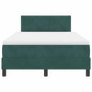 Box spring seng med hovedgærde Mørkegrøn 120 x 200 cm Fløjl