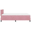 Box spring seng med hovedgærde Lyserød 120 x 200 cm Fløjl