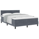 Box spring seng med hovedgærde Mørkegrå 140 x 190 cm Fløjl