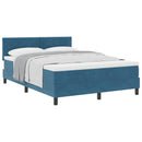 Box spring seng med hovedgærde Mørk blå 140 x 190 cm Fløjl