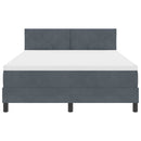 Box spring seng med hovedgærde Mørkegrå 140 x 200 cm Fløjl
