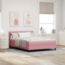 Box spring seng med hovedgærde Lyserød 140 x 200 cm Fløjl