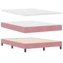 Box spring seng med hovedgærde Lyserød 140 x 200 cm Fløjl