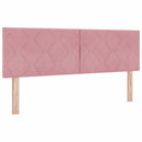 Box spring seng med hovedgærde Lyserød 140 x 200 cm Fløjl