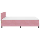 Box spring seng med hovedgærde Lyserød 140 x 200 cm Fløjl