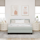 Box spring seng med hovedgærde Lysegrå 160 x 200 cm Fløjl