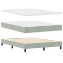 Box spring seng med hovedgærde Lysegrå 160 x 200 cm Fløjl