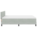 Box spring seng med hovedgærde Lysegrå 160 x 200 cm Fløjl