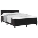Box spring seng med hovedgærde Sort 160 x 200 cm Fløjl