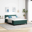 Box spring seng med hovedgærde Mørkegrøn 160 x 200 cm Fløjl