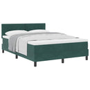 Box spring seng med hovedgærde Mørkegrøn 160 x 200 cm Fløjl
