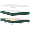 Box spring seng med hovedgærde Mørkegrøn 160 x 200 cm Fløjl