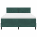 Box spring seng med hovedgærde Mørkegrøn 160 x 200 cm Fløjl