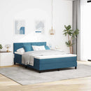 Box spring seng med hovedgærde Mørk blå 160 x 200 cm Fløjl
