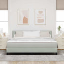 Box spring seng med hovedgærde Lysegrå 180 x 200 cm Fløjl
