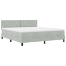 Box spring seng med hovedgærde Lysegrå 180 x 200 cm Fløjl