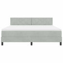 Box spring seng med hovedgærde Lysegrå 180 x 200 cm Fløjl