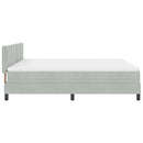 Box spring seng med hovedgærde Lysegrå 180 x 200 cm Fløjl