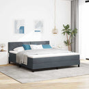 Box spring seng med hovedgærde Mørkegrå 180 x 200 cm Fløjl