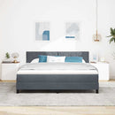 Box spring seng med hovedgærde Mørkegrå 180 x 200 cm Fløjl