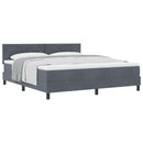Box spring seng med hovedgærde Mørkegrå 180 x 200 cm Fløjl