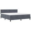 Box spring seng med hovedgærde Mørkegrå 180 x 200 cm Fløjl