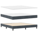 Box spring seng med hovedgærde Mørkegrå 180 x 200 cm Fløjl