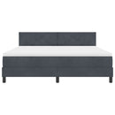 Box spring seng med hovedgærde Mørkegrå 180 x 200 cm Fløjl