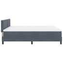 Box spring seng med hovedgærde Mørkegrå 180 x 200 cm Fløjl