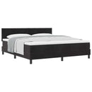 Box spring seng med hovedgærde Sort 180 x 200 cm Fløjl