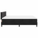 Box spring seng med hovedgærde Sort 180 x 200 cm Fløjl