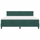Box spring seng med hovedgærde Mørkegrøn 180 x 200 cm Fløjl