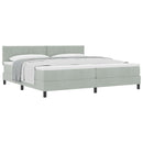 Box spring seng med hovedgærde Lysegrå 200 x 200 cm Fløjl
