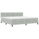 Box spring seng med hovedgærde Lysegrå 200 x 200 cm Fløjl