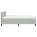 Box spring seng med hovedgærde Lysegrå 200 x 200 cm Fløjl