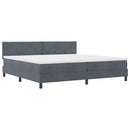 Box spring seng med hovedgærde Mørkegrå 200 x 200 cm Fløjl