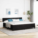 Box spring seng med hovedgærde Sort 200 x 200 cm Fløjl