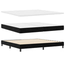 Box spring seng med hovedgærde Sort 200 x 200 cm Fløjl