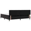 Box spring seng med hovedgærde Sort 200 x 200 cm Fløjl