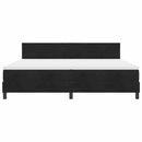 Box spring seng med hovedgærde Sort 200 x 200 cm Fløjl