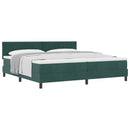 Box spring seng med hovedgærde Mørkegrøn 200 x 200 cm Fløjl