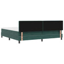 Box spring seng med hovedgærde Mørkegrøn 200 x 200 cm Fløjl