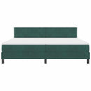 Box spring seng med hovedgærde Mørkegrøn 200 x 200 cm Fløjl