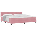 Box spring seng med hovedgærde Lyserød 200 x 200 cm Fløjl