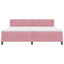 Box spring seng med hovedgærde Lyserød 200 x 200 cm Fløjl