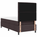 Box spring seng med madras Mørk Brun 80 x 200 cm Stof