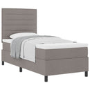 Box spring seng med hovedgærde Gråbrun 80 x 200 cm Stof